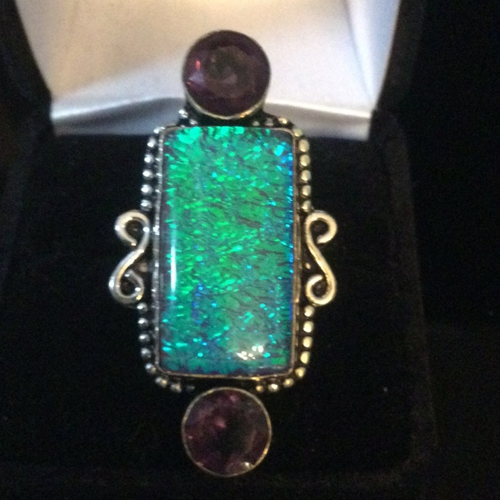 Enchanting Opalite & Amethyst Ring